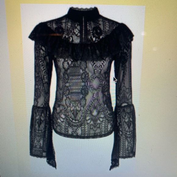 Morte Mistress Top [B] - S / Black gothic top preowned - Picture 2 of 10